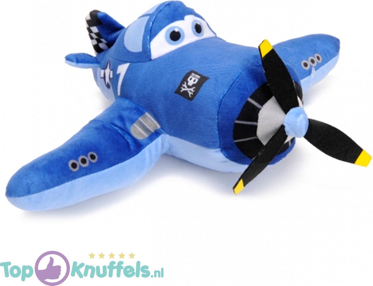 Disney Planes Pluche Knuffel Skipper Riley (Blauw) 30 cm | Disney Plush Toy Wings | Speelgoed knuffelpop voor kinderen jongens meisje baby | Vliegtuig knuffel